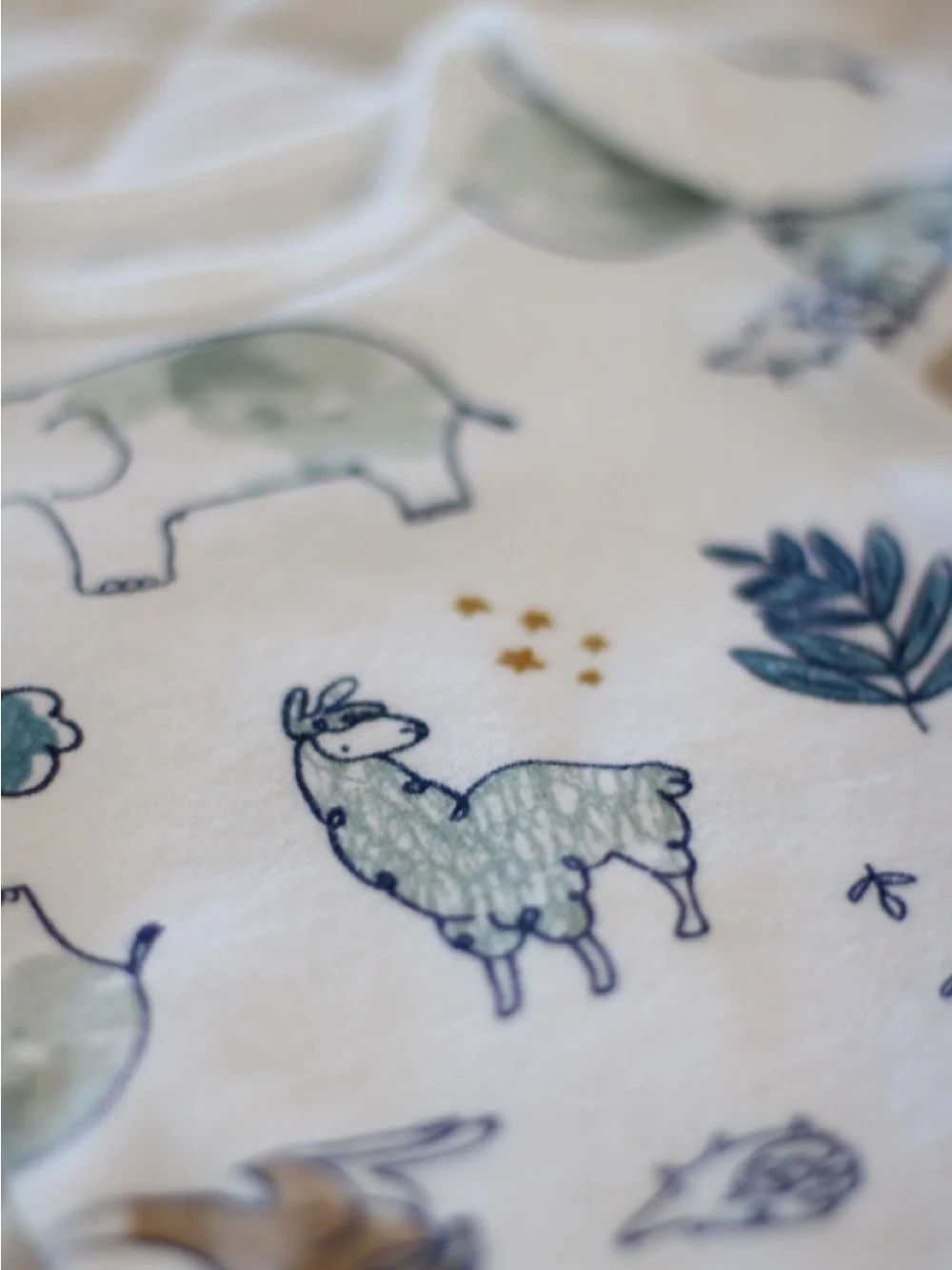 Carter's White Baby Bodysuit with Blue & Green Animal Print